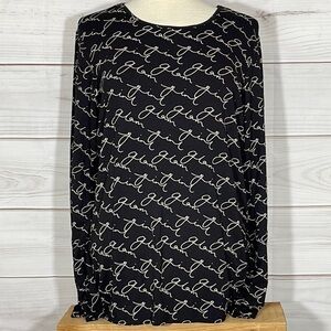 Chico's Karina Glam Girl Script Long-Sleeve Tee Size Large/12/Chico's 2